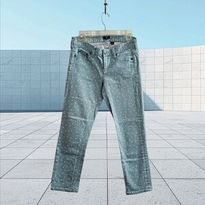 J Crew Light Blue Polka Dot Matchstick Jeans